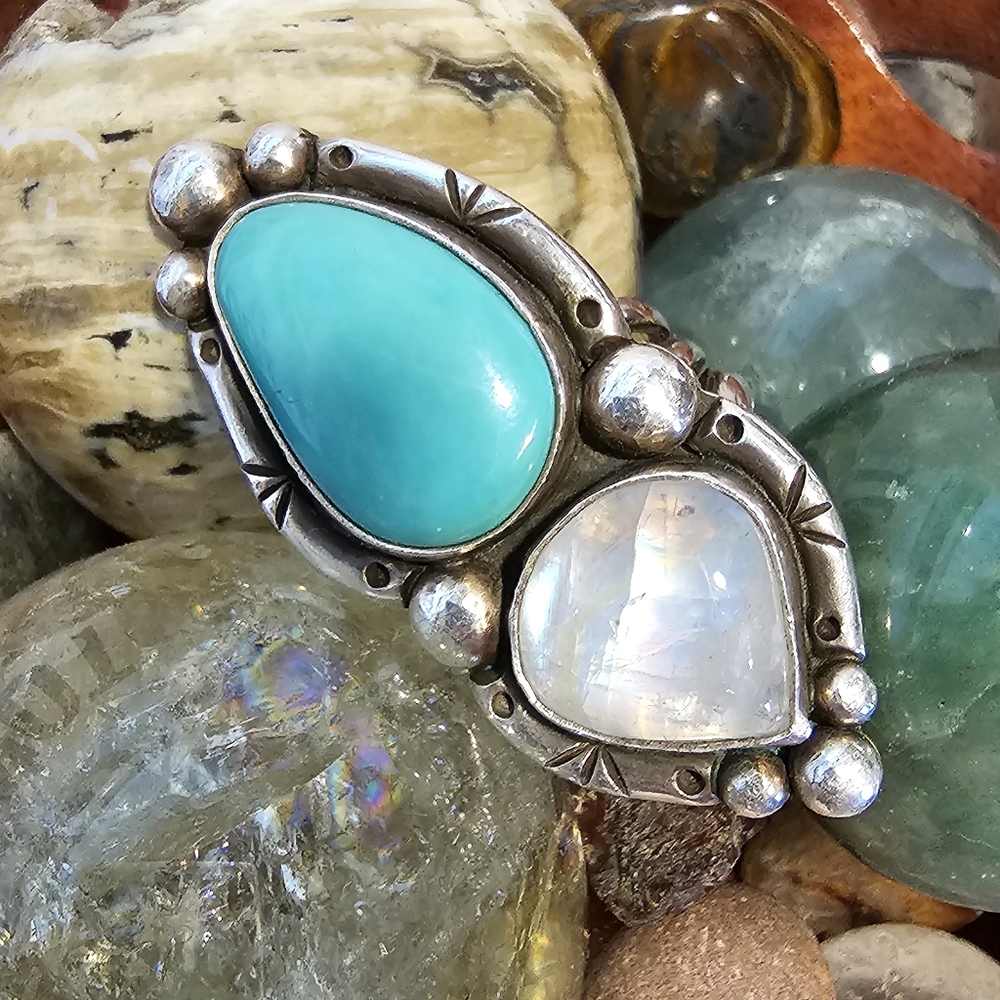 Custom Turquoise/Moonstone ring